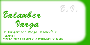 balamber varga business card